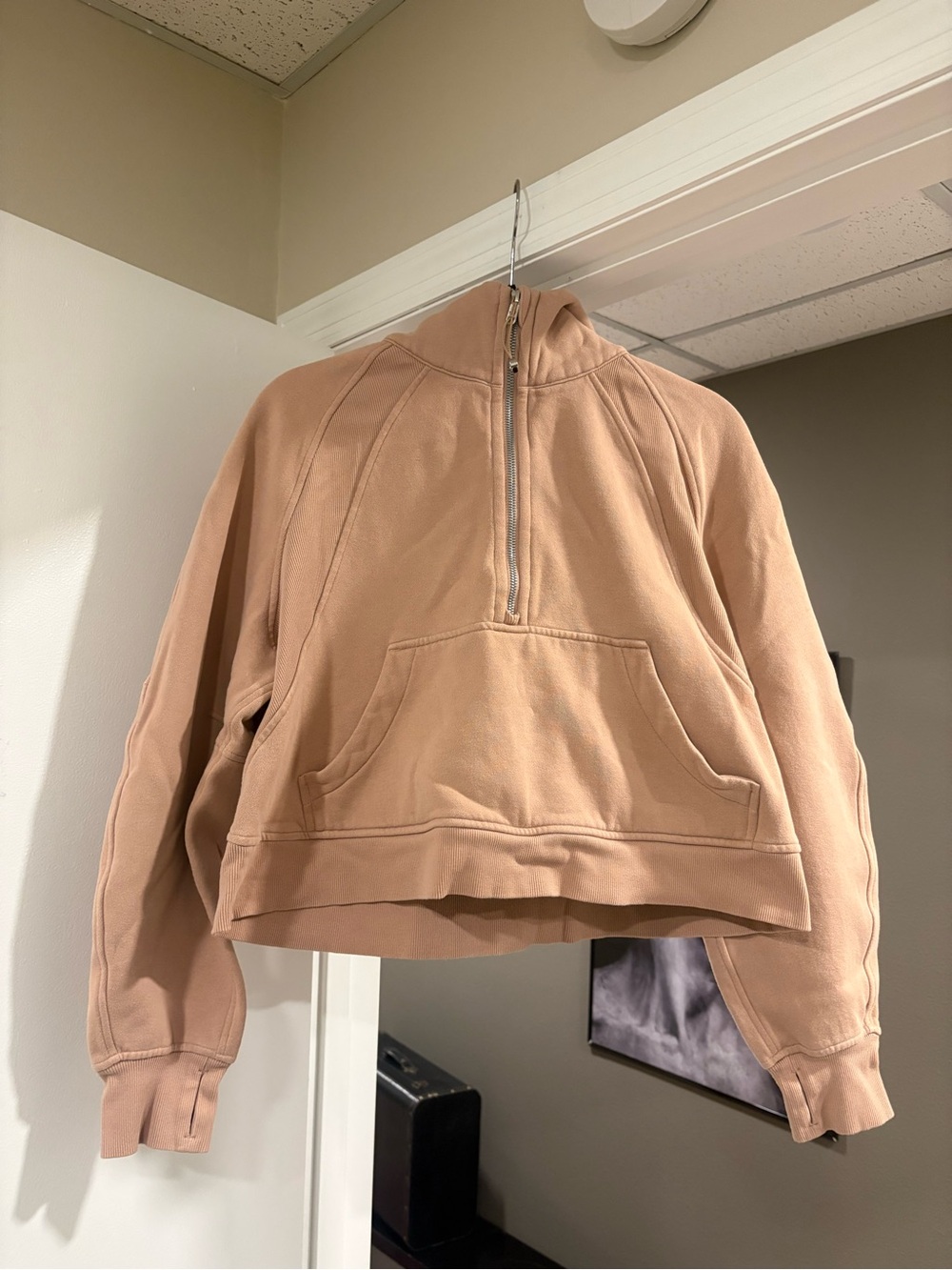 Womenโs Lululemon Half-Zip Pullover Hoodie in Dusty Rose